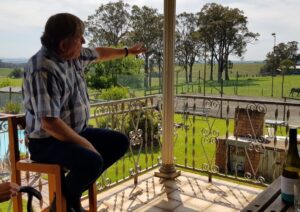 Hunter Valley Wine Tours. A private wine tasting on the verandah at a farmers house in the Hunter Valley